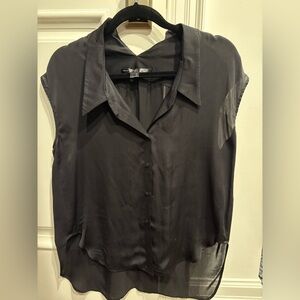 Theyskens’ theory black sleeveless silk blouse - size p